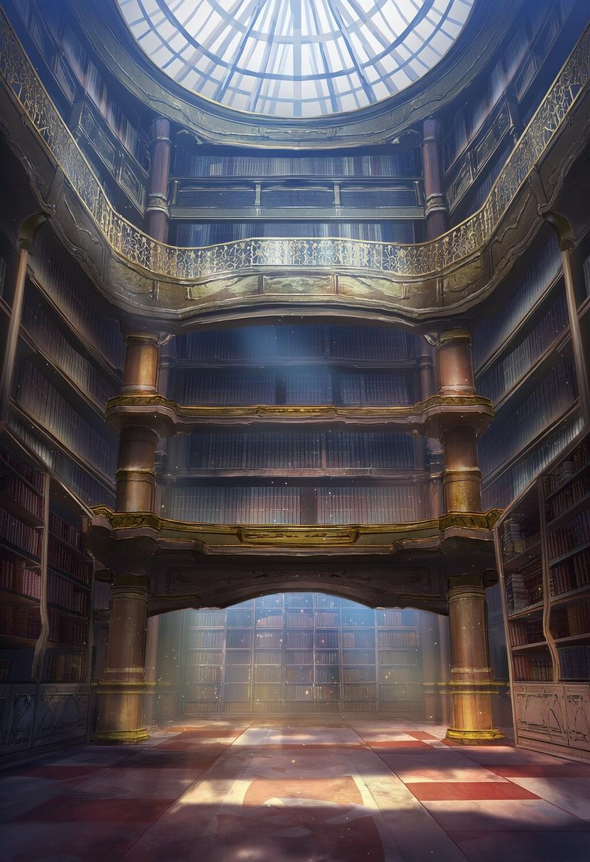 1_ターン１ 大図書館の入口（indoors, wooden interior, great library.jpg