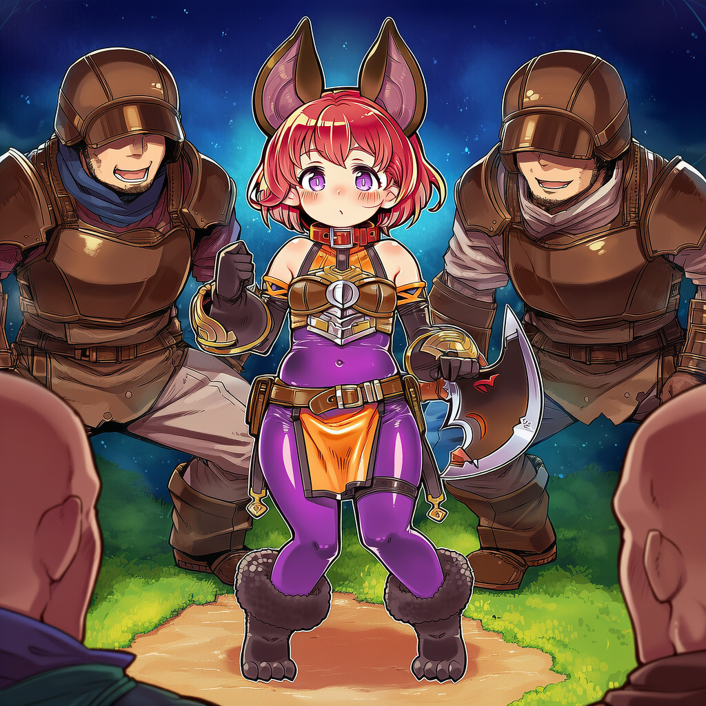 3_ターン３ 野盗の襲撃（bandit, night, sorrounded, faighting stance, imminent）.png