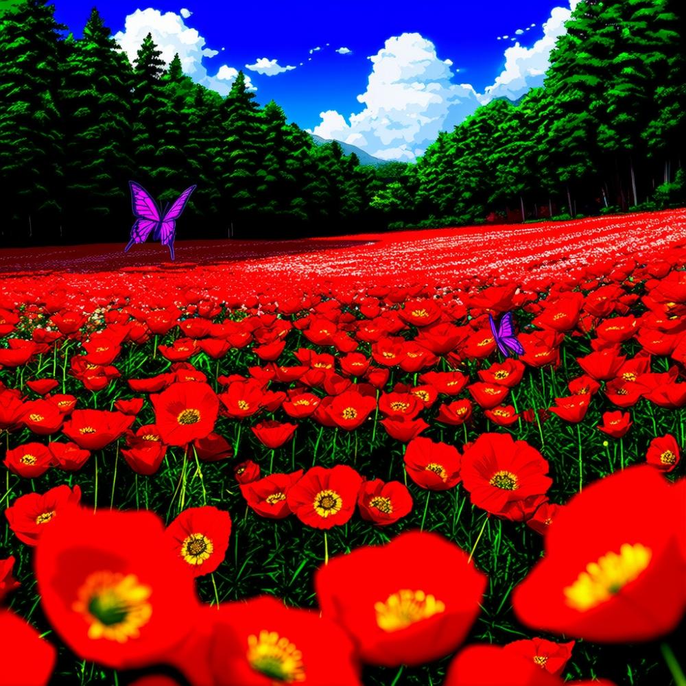 4_ターン４ 美しさに毒あり（poppy (flower), sky, purple butterfly）.jpg